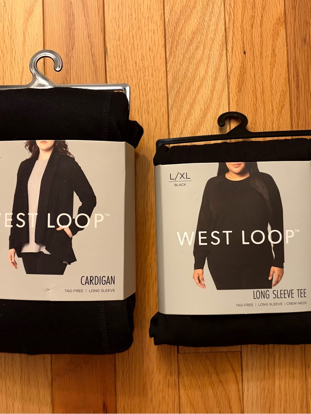 west loop Black Women’s Cardigan & Long Sleeve Tee Set